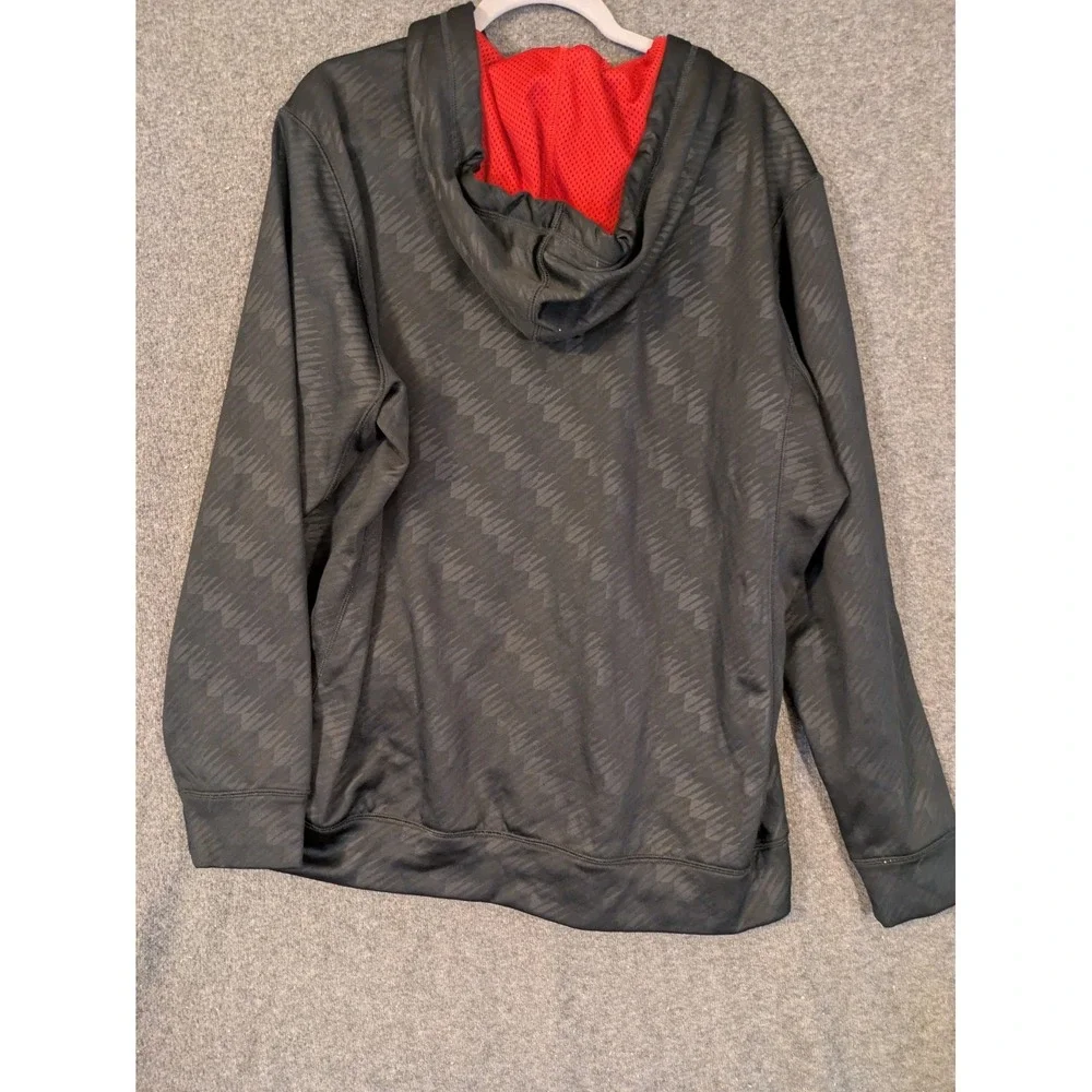 Nike Hoodie Men's XL Black Geometric Therma-Fit Full Zip  Sports Basketball